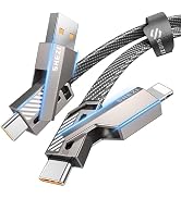 SHEZI [Upgraded 2.0] 4-in-1 USB C Cable 60W 5FT Lightning Cable Fast Charging [480Mbps Data Sync]...