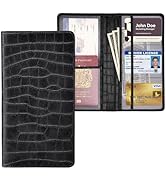 Peisicne Car Registration and Insurance Holder, Black Vehicle Glove Box Car Organizer with Magnet...