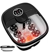 Bañera de hidromasaje motorizada eléctrica, masajeador de pies plegable con calor, burbujas, cont...