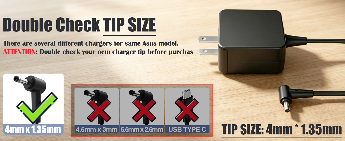 compatible with Asus Vivobook 15 laptop charger