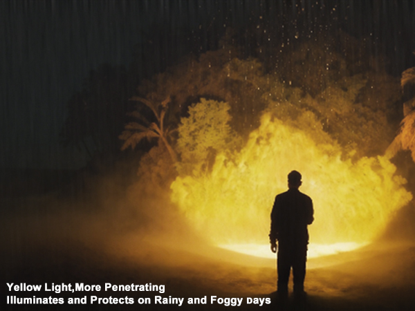 The strong penetrating power of yellow light in foggy weather can protect you.