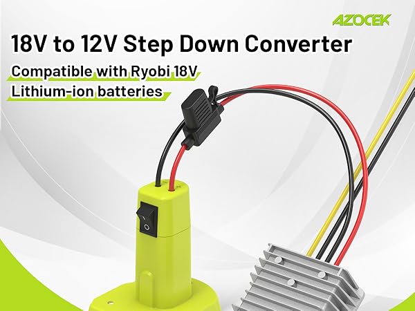 18V to 12V step down converter for Ryobi 18V battery