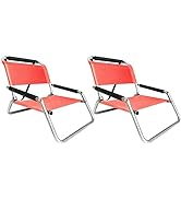 Neso Beach Chairs 2 Pack | Water Resistant with Shoulder Strap and Slip Pocket | Folds Thin (Cora...