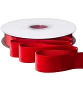 Ribbli Polyester Red Velvet Ribbon,1 Inch,10-Yard Spool,Use for Choker,Gift Wrapping,Floral Bouqu...