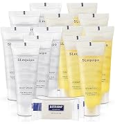 SLequipo Hotel Toiletries (1 oz each, 30 Pcs) 3-Piece Set: 10 Rectangular Bar Soap, 10 Shampoo &amp; ...