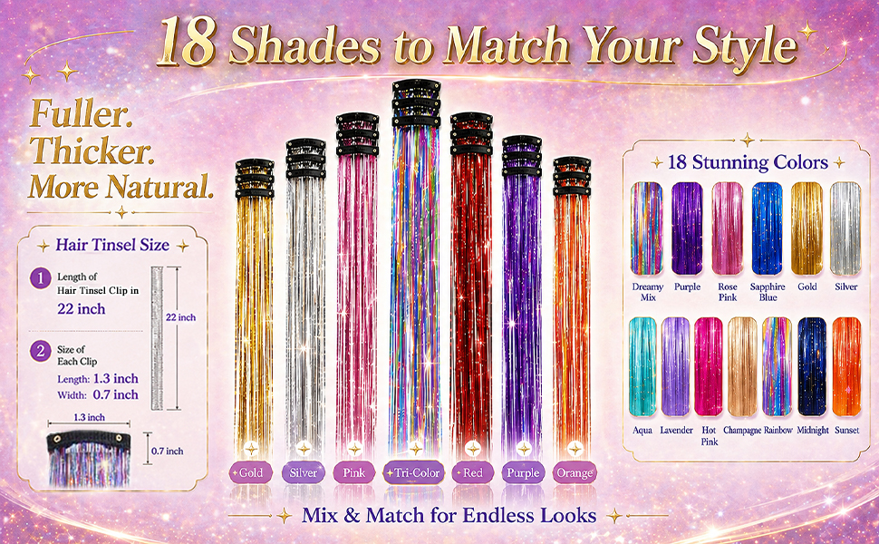 18 stunning colors match your style, hair accessory for birthdays, Christmas, party, and more.