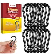 2.36 Inch Spring Snap Hooks 140LBS Capacity, Carabiner Clip, Heavy Duty Rope Connector, Quick Lin...