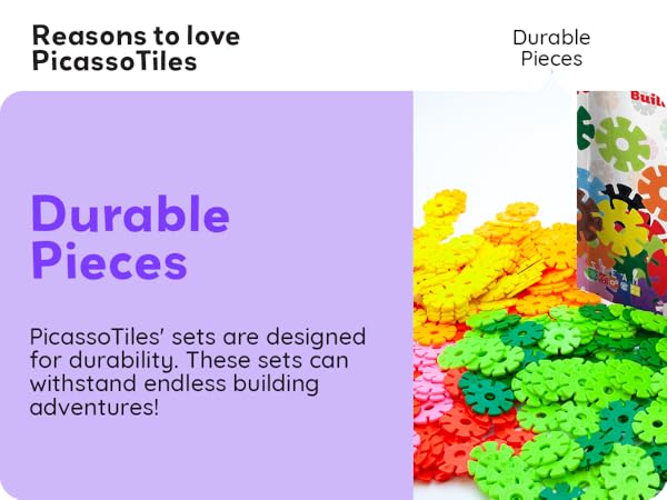 PicassoTiles 108pc Interlocking Disc Building Chips 12 Colors 