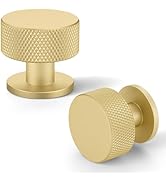 FAPUAL 10 Pack Gold Cabinet Knobs for Kitchen Cabinets &amp; Dresser Drawers, Round Single Hole Brush...