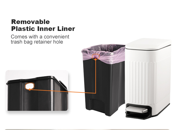 TrashAid small white bathroom trash can