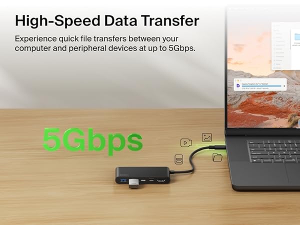 Belkin Connect 5 Port USB-C Hub with Dual USB-C Ports