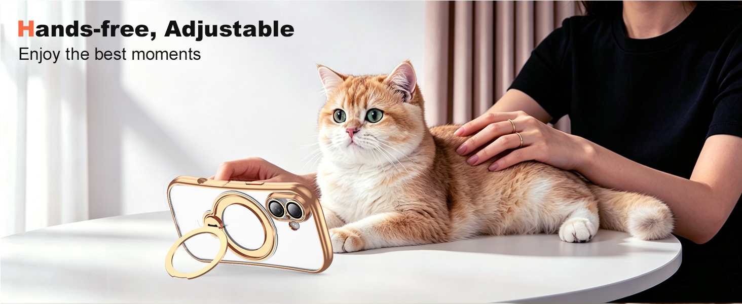 Clear Phone Case with 360° Rotatable Magnetic Stand