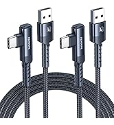 USB to USB C Cable [10ft, 2Pack ] USB A to Type C Right Angle Charger Cord 90 Degree Braided Fast...