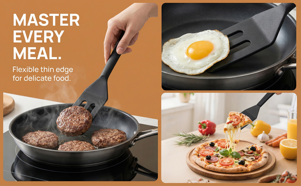 Flexible thin edgefor delicate food.