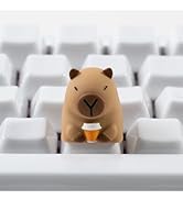 ULTRAEQUIP Artisan Keycap Cute Capybara Coffee Resin Keycaps 1U ESC Custom Handmade Keycap Replac...