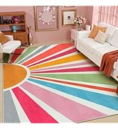 STARUIA Sun 8x10 Washable Area Rugs for Living Room, Non-Slip Backing Large Boho Rainbow Nursery ...