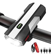 Voph Bike Lights, 6+4 Modes Rechargeable Type-C Bike Light for Night Riding, Anti-Dazzle High Lum...