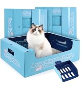 3 PCS Disposable Litter Boxes for Cats, 17.1x13.2x5.7 in Cat Litter Box with Disposable Cat Litte...