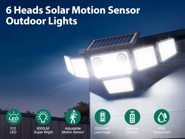 Solar Motion Lights outdoor 6000LM