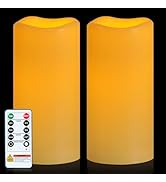 5plots D3 X H6 6" Set of 2 Flameless Outdoor Waterproof Candles, Battery Operated Led Candles wit...