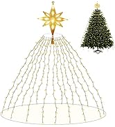 Green Convenience Christmas Decoration Outdoor Star Lights,11Ft Christmas Tree Topper Lights 312L...