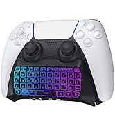 TiMOVO Multi-color RGB Backlight Keyboard for PS5 Controller, Wireless Bluetooth Keypad Chatpad f...