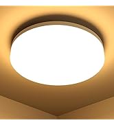 Lepro 8.7 inch 15W Flush Mount LED Ceiling Light Fixture for Bathroom Waterproof Soft Warm White ...