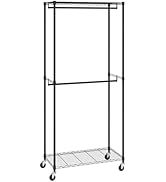 VEVOR Clothing Garment Rack, Heavy Duty Closet Wardrobe, Adjustable Tiers Clothes Racks with Stee...