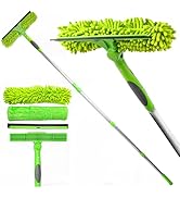 DSV Standard Professional 62" Window Squeegee for Window Cleaning, 2 in 1 Rotatable Window Cleani...