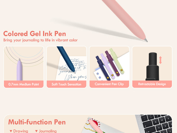 Multi Colored Pens for Journaling and Sketching,School Supplies,Stuffers for Teens, Gifts for Women