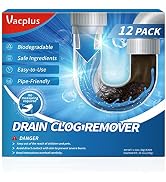 Vacplus Drain Clog Remover - 12 Pack Drain Cleaner Hair Clog Remover, Powerful Sink Drain Cleaner...