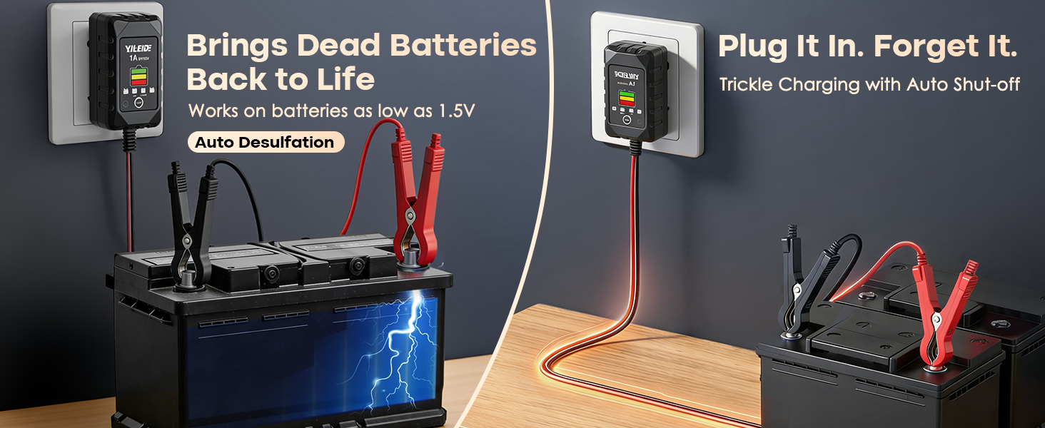battery charger trickle charger for car battery 12v battery maintainer lithium battery charger