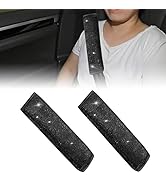 AOCISKA 2 Pack Bling Seat Belt Shoulder Pads,Soft PU Leather Seat Belt Shoulder Pads with Bling R...