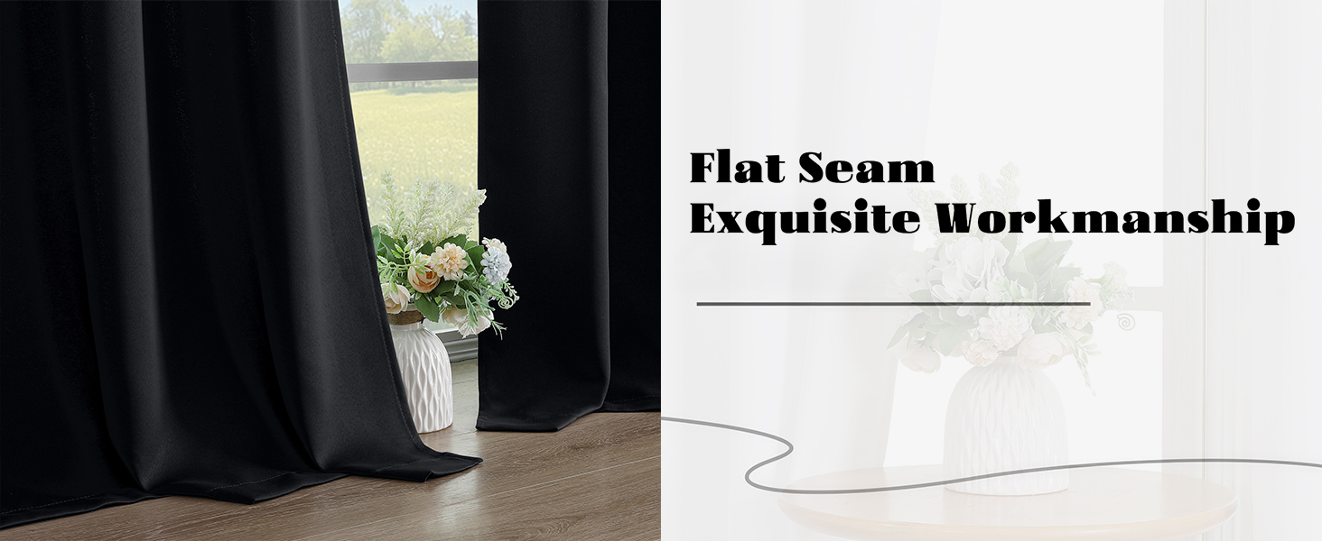 black curtains