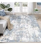 RELEANY Washable Area Rugs 5'x7' Non-Slip Modern Abstract Soft for Living Room Entryway Bedroom N...