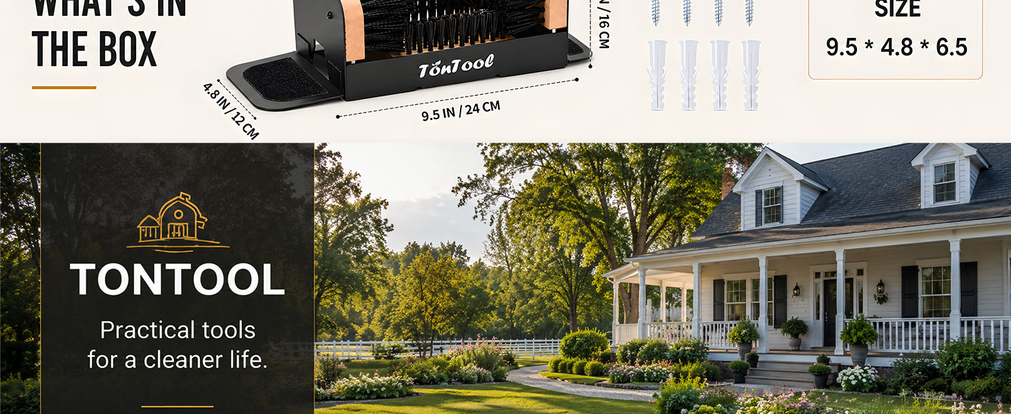 tontool boot scraper brush outdoor heavy duty