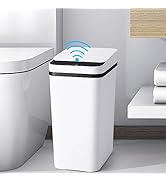 Anborry Bathroom Trash Cans with Lid Touchless Automatic Motion Sensor 4 Gallon Small Garbage Can...