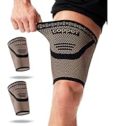 FVVWVV 1 Pair Thigh Compression Sleeve, Hamstring Compression Sleeve for Men and Women, Anti-Slip...