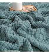 EMME Muslin Throw Blanket 100% Cotton Blankets for Couch Breathable Gauze All Season Soft and Lig...