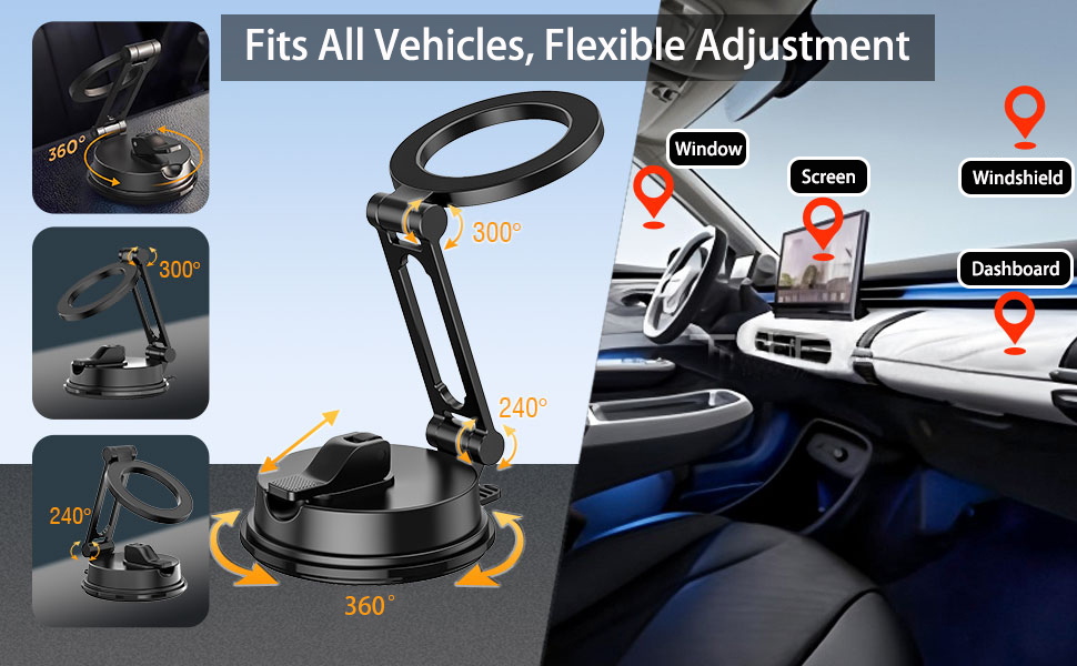 Fits all vehicles, easy and flexible adjustment
