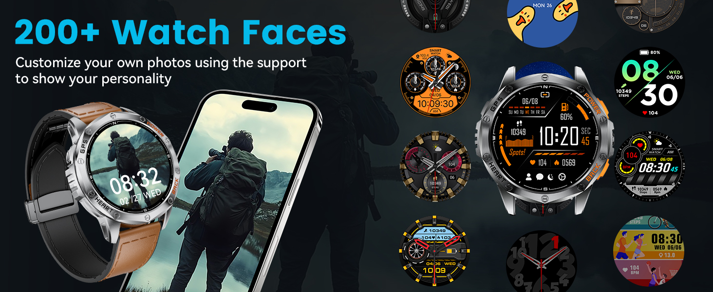 smart watch round step counter watch men smart watch water proof gps running watch