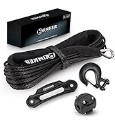 BUNKER INDUST Synthetic Winch Rope Kit,3/16" x 50' 8200 LBS Winch Line Cable Replacement with Pro...