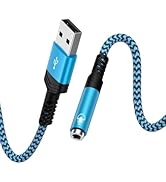 USB to 3.5mm Audio Jack Adapter, Braided USB-A Male to Aux Female Headphone TRRS Stereo Dongle Ty...