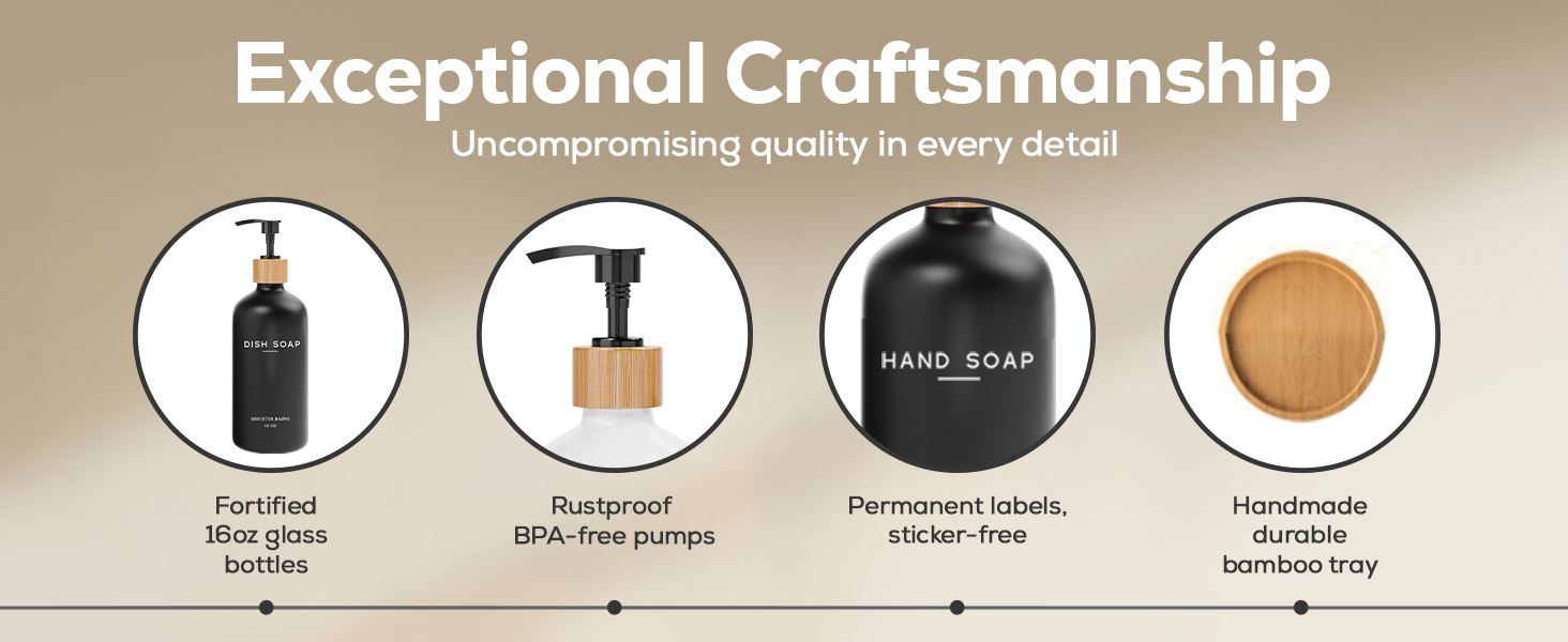 Boho Modern Kitchen Bathroom Soap Dispensers - Unleash Luxury (Black/White)