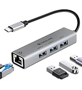USB c to ethernet Adapter,USB c hub with ethernet,1GB ethernet to USB c with 3 * 3.0 HUB,Gigabit ...