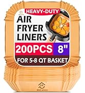 200pcs Air Fryer Liners, 8.7" Square Parchment Disposable Paper Liner for Air Fryer, Baking, Roas...
