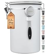 Veken Coffee Canister, 39OZ Large, Airtight Stainless Steel Food Storage Container for 2.2lbs Cof...