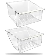 [2 Pack] Upgraded 2188656 Fridge Crisper Drawer UPPER Humidity Control Drawer &amp; 2188664 Crisper B...