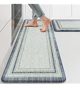 KIMODE Anti Fatigue Kitchen Mat 2PCS,Non-Skid Waterproof Kitchen Rugs,Farmhouse Kitchen Mat for F...