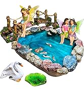 Mood Lab Fairy Garden Fish Pond Kit - Miniature Bridge Set of 6 pcs Fairy Garden Figurines &amp; Acce...